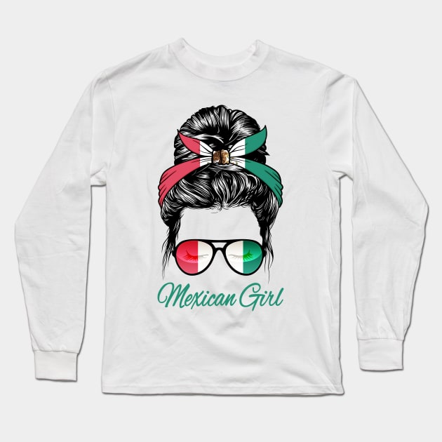 Mexican Girl Long Sleeve T-Shirt by PnJ